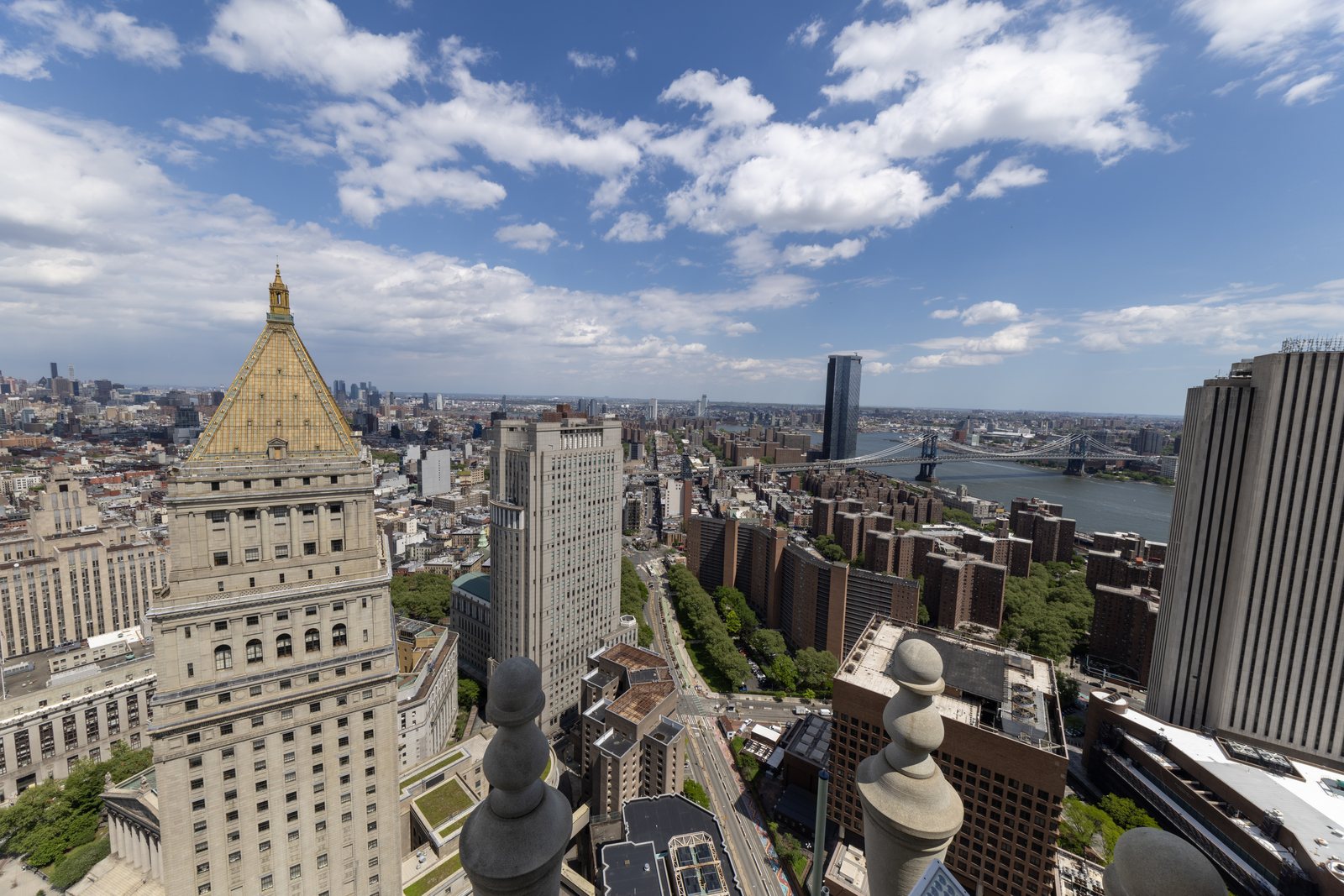 The East River and Brooklyn Heights seen from the cupola.