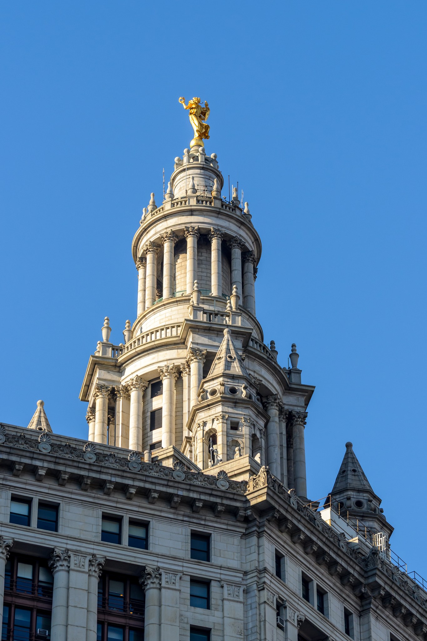Cupola tower with Civic Fame in plain sight, a clean hero portrait.